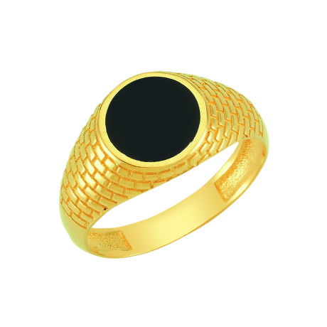 Pecsétgyűrű fekete kör díszítéssel
